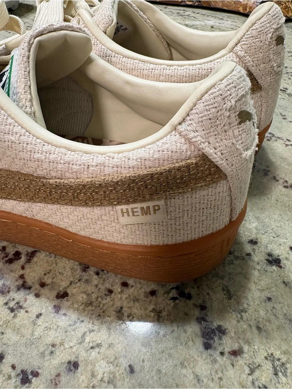 Puma Cream Textile Low-Top Sneakers with Gum Outsole